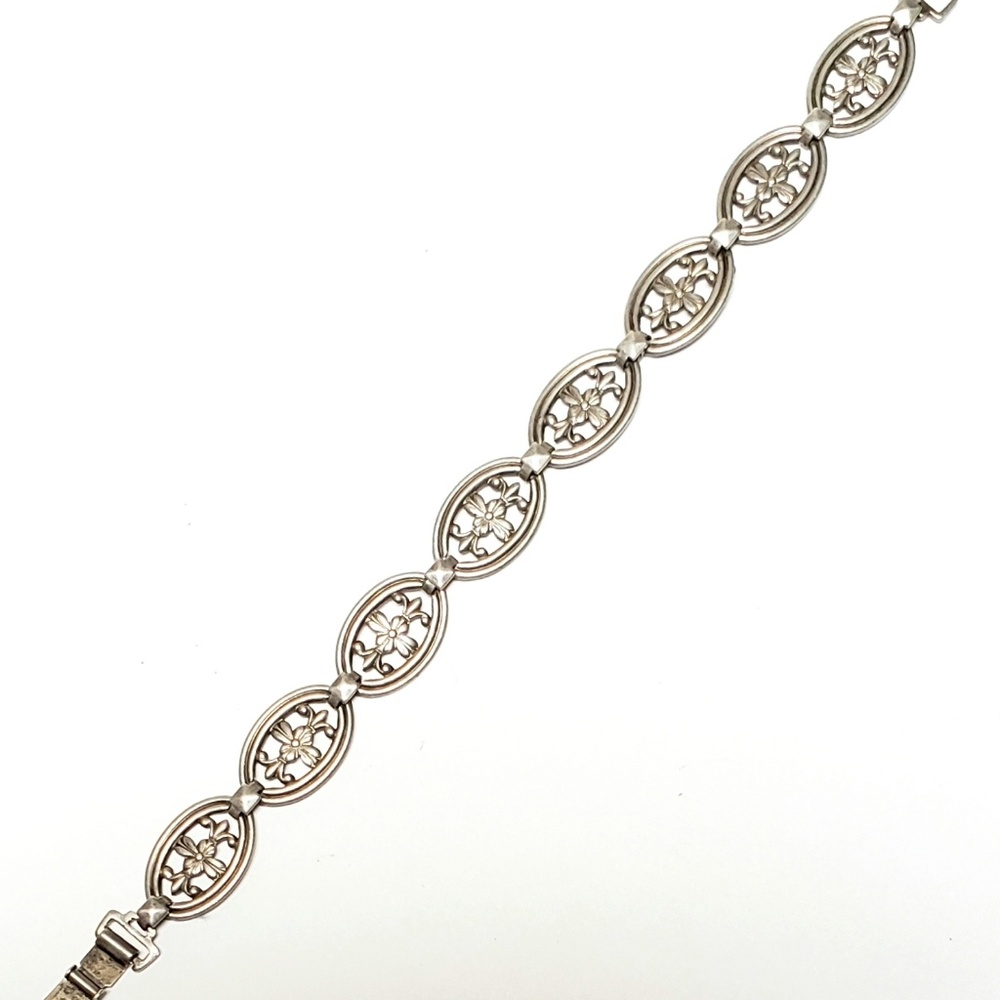 Vintage Sterling Flower Bracelet ca 1950s